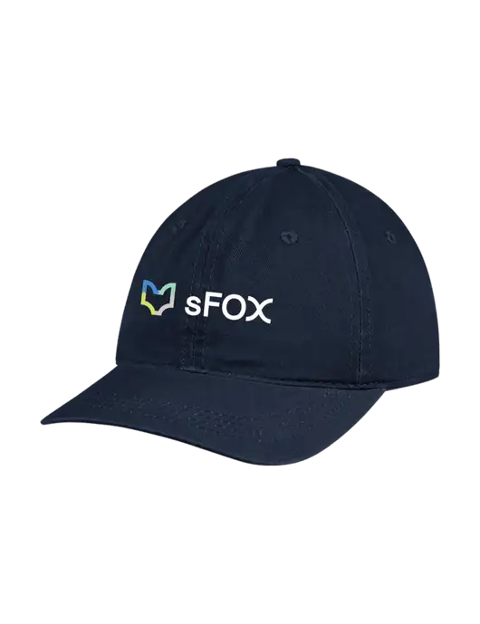 Garment Washed Unstructured Twill Navy Cap w/sFox Logo