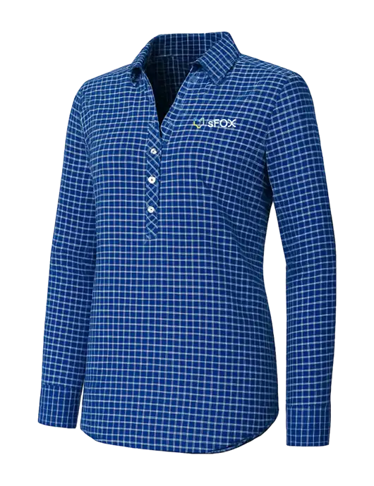 Womens Navy/White City Stretch Shirt w/sFox Logo