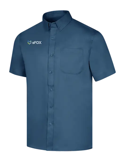 Short Sleeve Light Navy Superpro React Twill Shirt w/sFox Logo