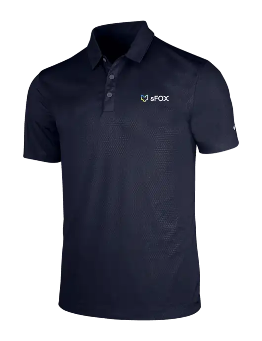 NIKE Dark Navy Dri-Fit Embossed Tri-Blade Polo w/sFox Logo