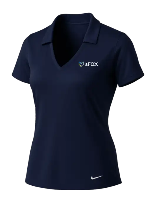 NIKE Dark Navy Womens Dri-Fit Vertical Mesh Polo w/sFox Logo