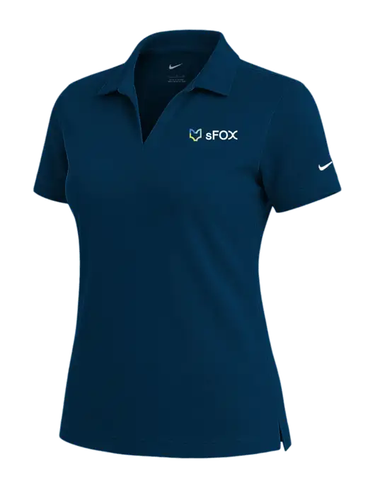 NIKE Navy Womens Dri-Fit Micro Pique Polo w/sFox Logo