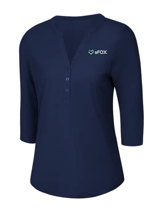 OGIO Navy Jewel Henley w/sFox Logo
