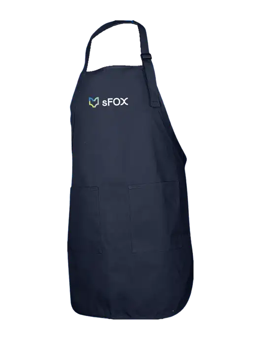 Full-Length Navy Apron With Pockets w/sFox Logo