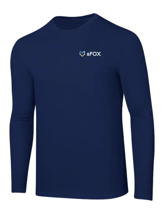 Ring Spun Navy 4.5 oz Long Sleeve T-Shirt w/sFox Logo