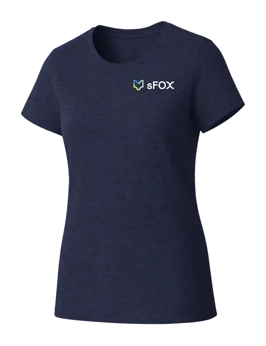 Womens Seriously Soft Heathered Navy T-Shirt w/sFox Logo