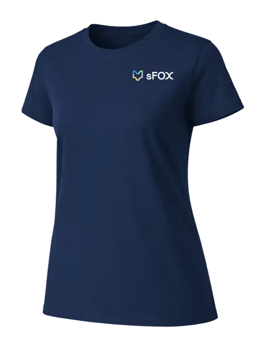Womens Ring Spun Navy 4.5 oz T-Shirt w/sFox Logo