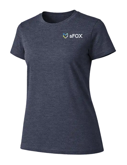 Womens Ring Spun Heather Navy 4.5 oz T-Shirt w/sFox Logo