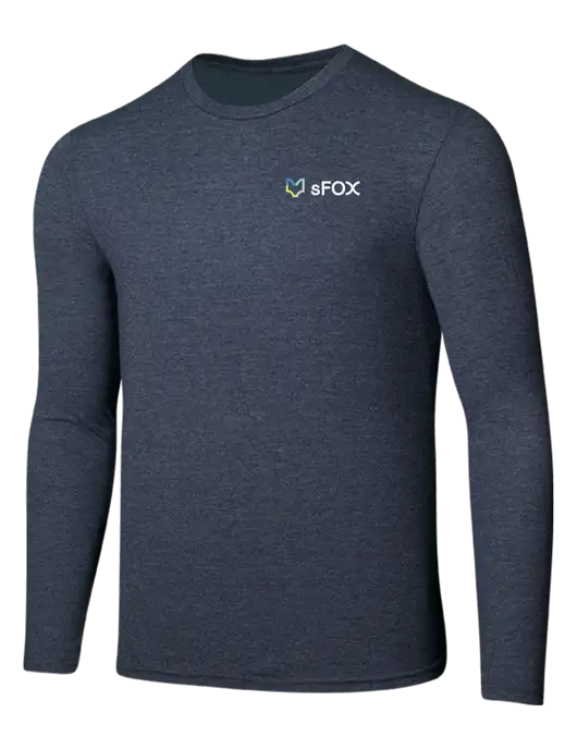 Seriously Soft Heathered Navy Long Sleeve T-Shirt w/sFox Logo