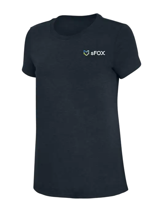 Womens Simply Soft Navy 4.5oz Poly/Combed Ring Spun Cotton T-Shirt w/sFox Logo