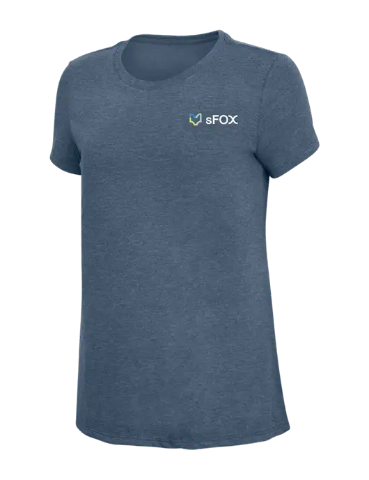 Womens Simply Soft Navy Frost 4.5oz  Poly/Combed Ring Spun Cotton T-Shirt w/sFox Logo
