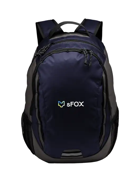 Ridge Deep Navy/Dark Charcoal Laptop Backpack w/sFox Logo