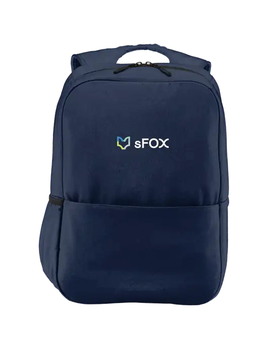 Access Square Laptop River Blue Navy Backpack w/sFox Logo