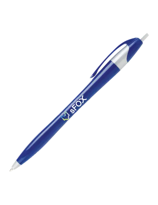 Novella Navy/Silver Corporate Pen- Blue Ink w/sFox Logo