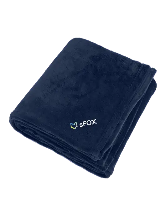 Oversized Deep Navy Ultra Plush Blanket w/sFox Logo