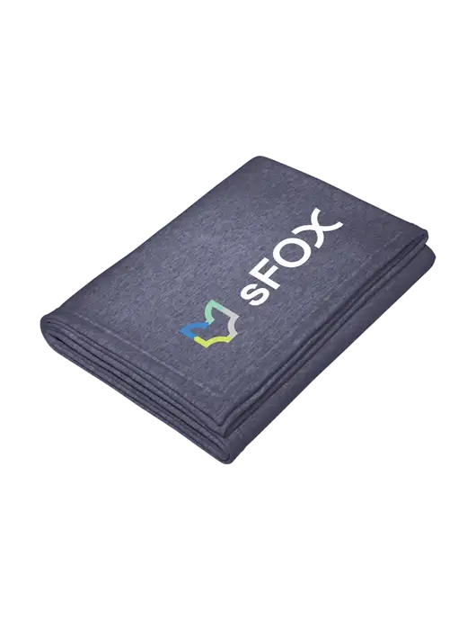 Core Heather Navy Fleece Sweatshirt Blanket w/sFox Logo