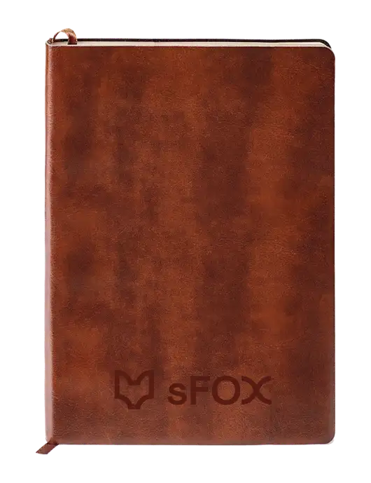 Fabrizio Brown Soft Cover 5.75 x 8.125 Journal w/sFox Logo