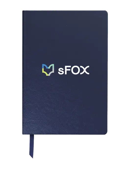 Achieve Navy Hardcover Journal, 5.5 x 8.37 w/sFox Logo
