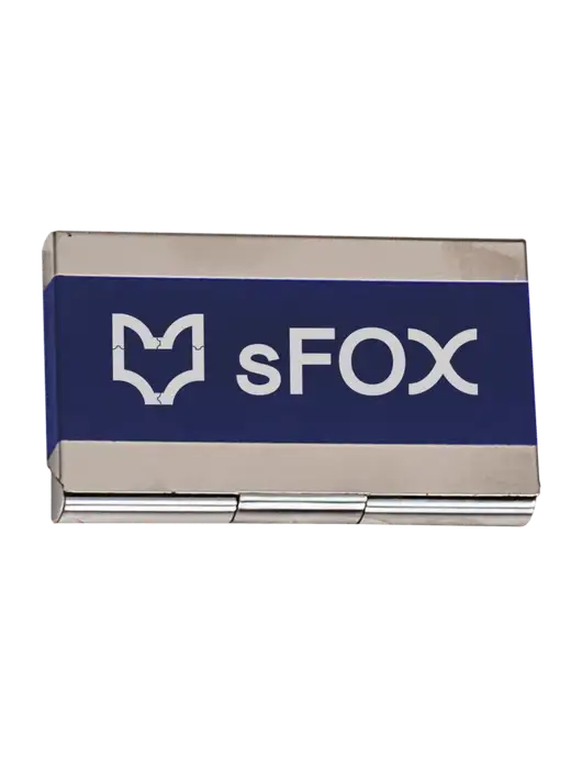 Blue 3.75 x 2.5 Business Card Holder w/sFox Logo