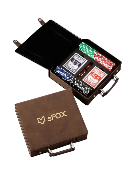 Rustic Leatherette 100 Chip Poker Set w/sFox Logo