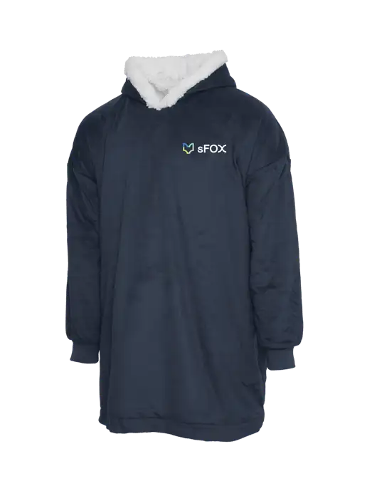 Wearable Lodge Navy Blanket w/sFox Logo