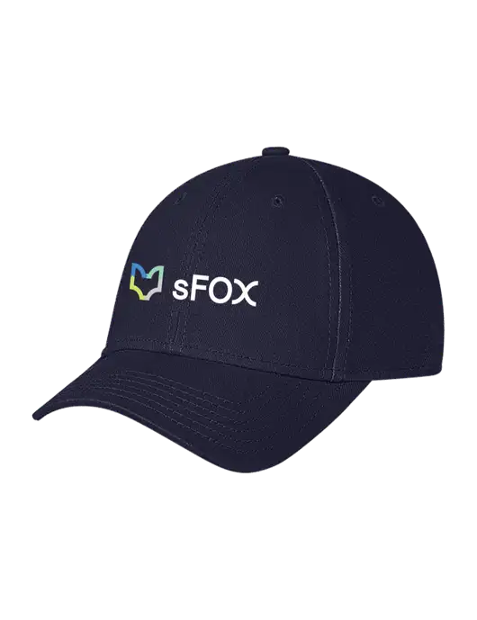 Navy Structured Soft Snap Closure Hook & Loop Cap w/sFox Logo