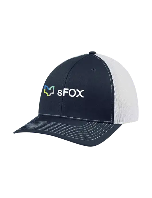 Richardson Adjustable Snapback Original 112 Trucker Cap Navy w/White Mesh w/sFox Logo