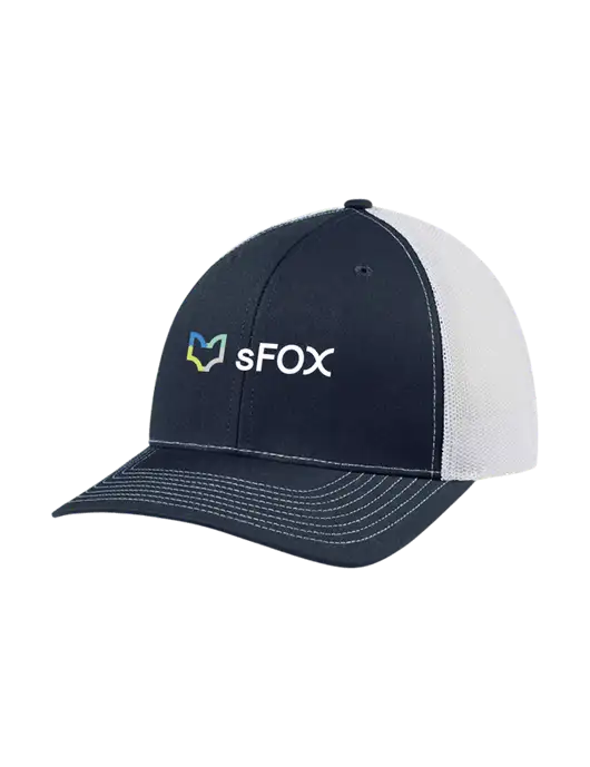 Richardson Adjustable Snapback Original 112 Trucker Cap Navy w/White Mesh w/sFox Logo