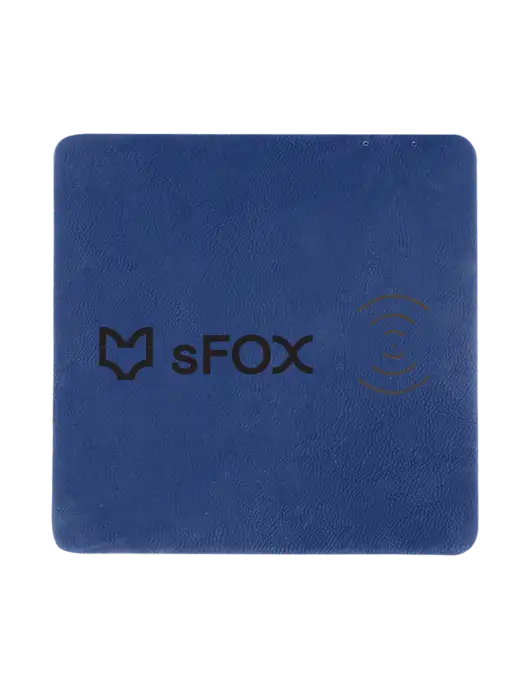 Light Navy Blue Laserable Leatherette Phone Charging Mat w/sFox Logo
