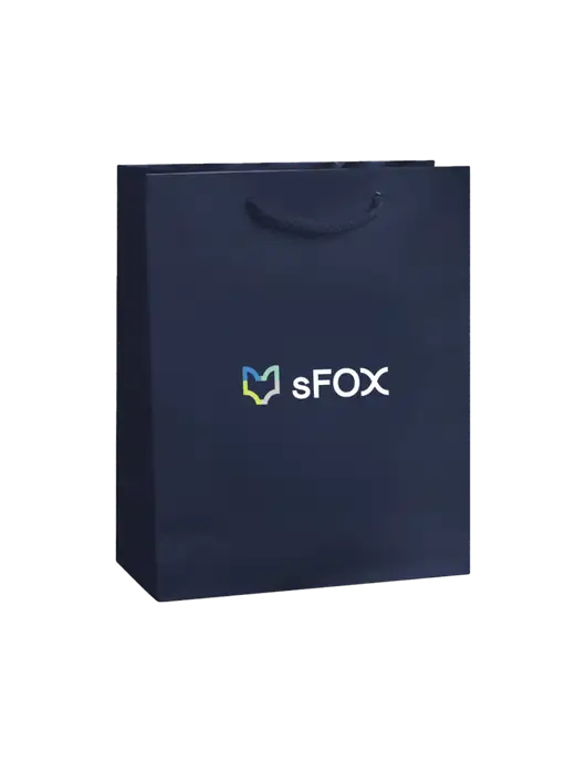 Dark Navy Gift Bag Gloss 8x10 w/sFox Logo