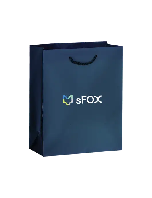 Dark Navy Gift Bag Matte 8x10 w/sFox Logo