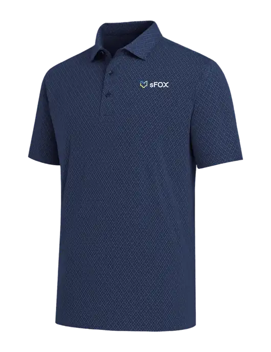 Callaway All-Over Stitched Dark Navy Chev Polo  w/sFox Logo