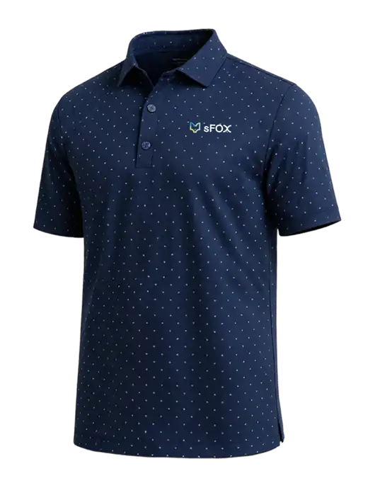Callaway Micro Chev Dark Navy Print Polo w/sFox Logo