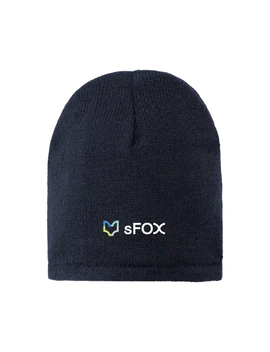 Dark Navy Fleece-Lined Beanie Cap w/sFox Logo
