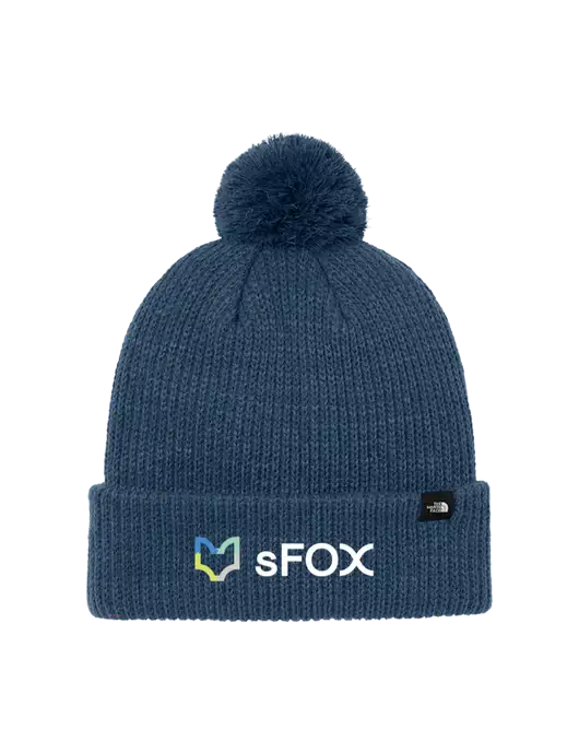 The North Face Light Navy Pom Beanie w/sFox Logo